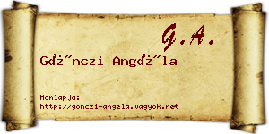 Gönczi Angéla névjegykártya